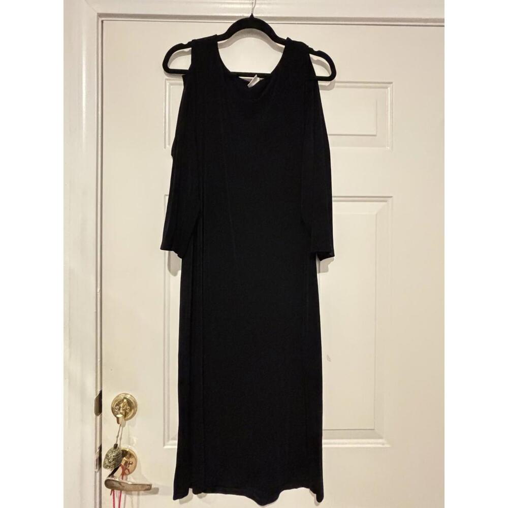 Women's Chicos black cold shoulder knee length dress sz 2 (US sz 12) #1356